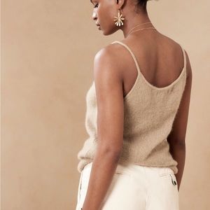 Banana republic 100% cashmere Allegra Brushed Cashmere Tank, size XS color oak
